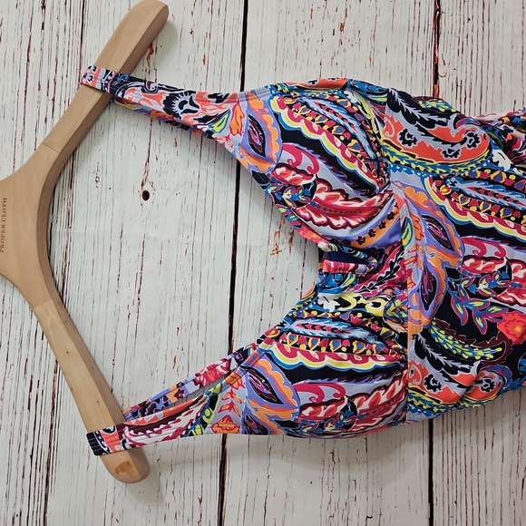 NWT Women's Paisley Parade V-Wire One Piece Swim Suit Size 12 - Picture 7 of 16